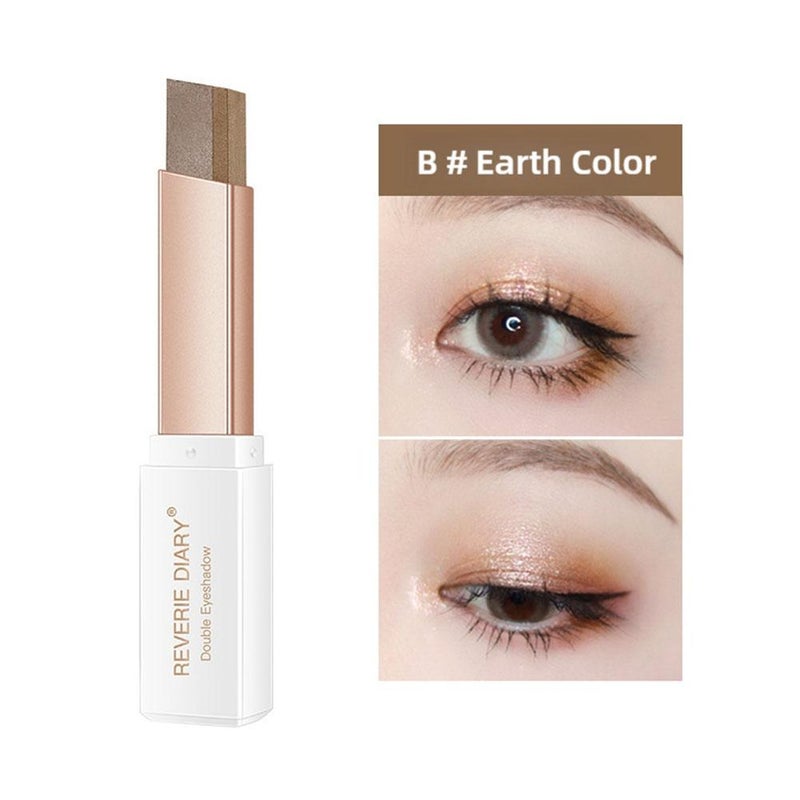 Lazy eyeshadow stick, dual-color eyeshadow, matte and pearlescent eyeshadow cream, makeup eyeshadow pen